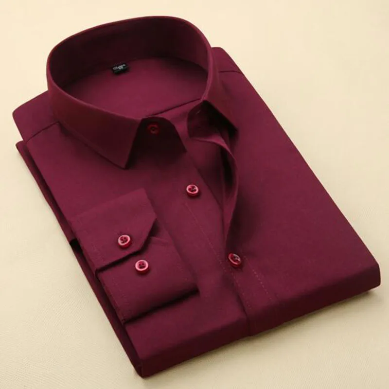 Мужская однобортная рубашка с отложным воротником и длинным рукавом | одежда