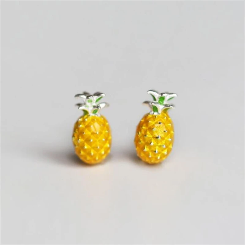 

Season Gate Silver Color Cute Lovely Fruits Pineapple Fashion Earrings for Woman Girls Jewelry Gift SE043