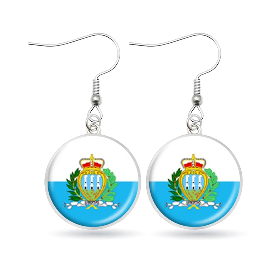 National Flag Earrings Italy Spain Portugal Greece Vatican Croatia Andorra Slovenia Romania Malta Serbia Dangle Jewelry | Украшения и