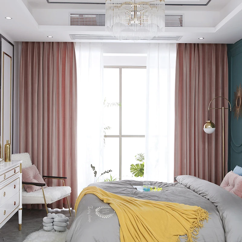 

Light luxury soundproof modern velvet cloth curtains Nordic bedroom living room 2021 new Curtains for Living dining room bedroom