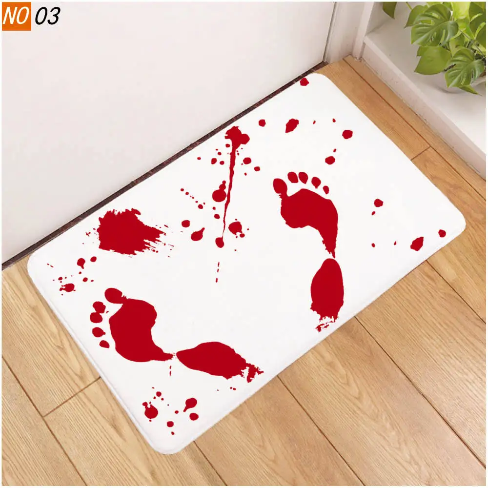 Противоскользящий коврик для ванной комнаты OMIG напольный с 3D принтом крови