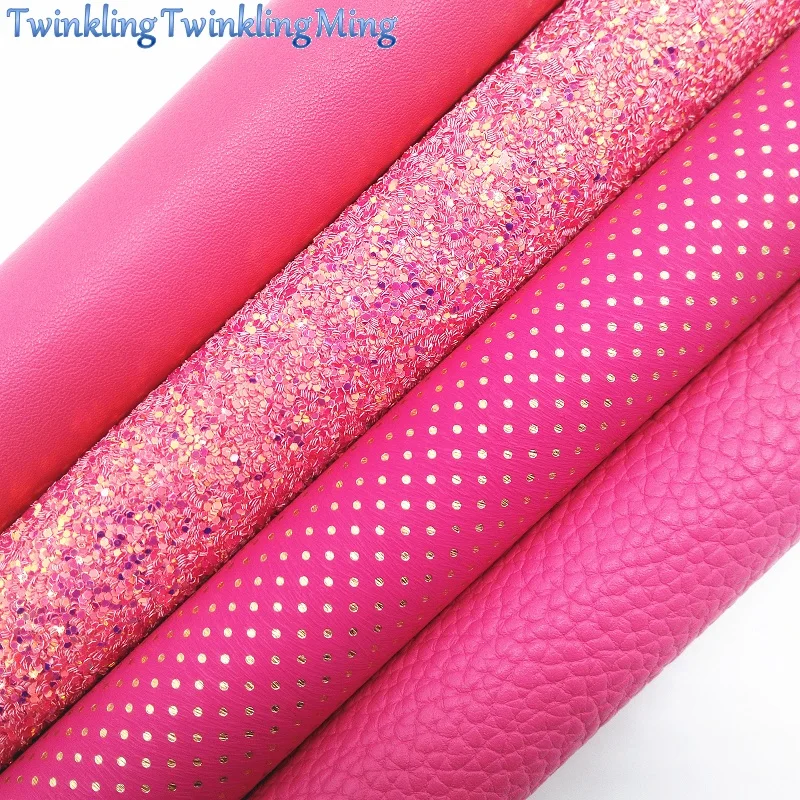 Розовый Блестящий холщовый лист 8x11 дюймов личи точечная искусственная кожа для