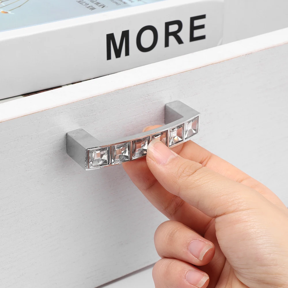 Хрустальные стеклянные ручки для шкафа серебристые Ручки выдвижной ящик ручка