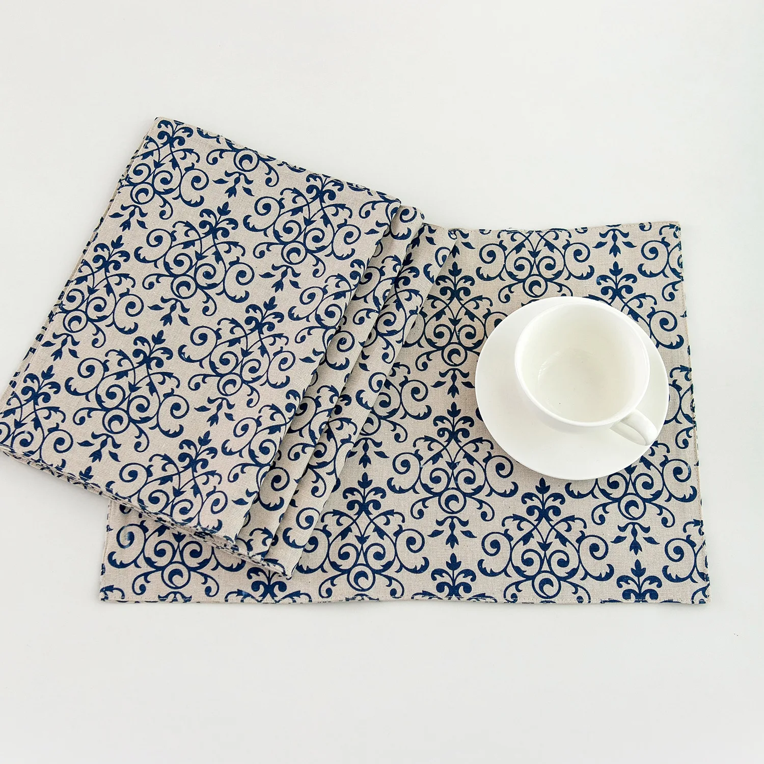 Home Decor Blue and White Porcelain Lace Tablecloth New High Quality Linen Cotton Dust-proof Table Cloth Chinese Classical | Дом и сад