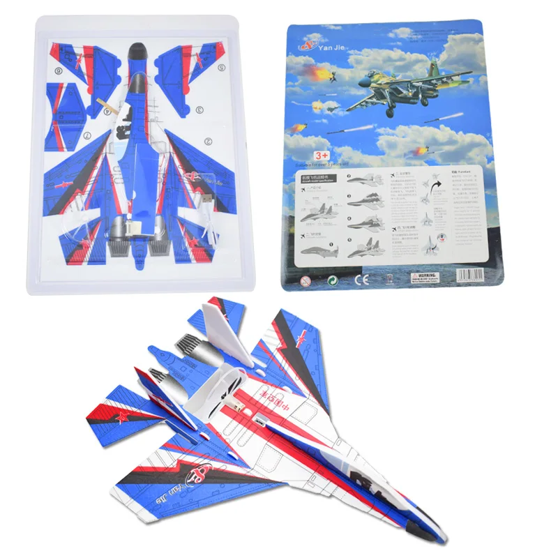 

2020 Led Toys Aircraft Durable EPP Foam Airplane Fix Wing Capacitor Glider Plane DIY Assembled Toys for Kids Boy Birthday Gift