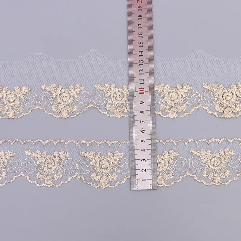 5 ярдов/партия кружевная ткань с вышивкой