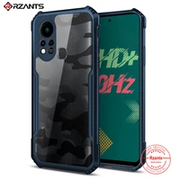 rzants for infinix hot 11 11s case hard camouflage cover tpu frame bumper half clear phone shell
