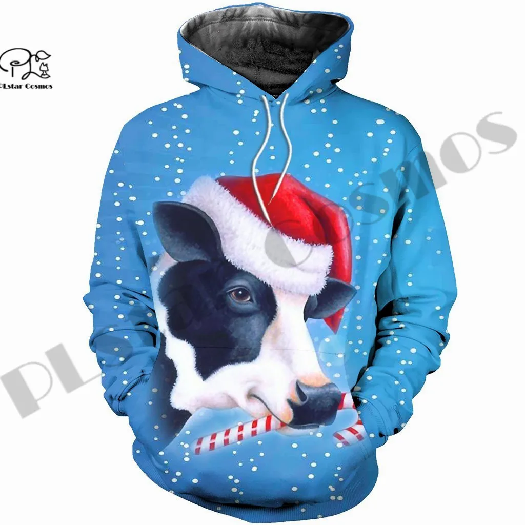 

PLstar Cosmos 3Dprinted Newest Cow Christmas Animal Gift Art Harajuku Streetwear Funny Unique Unisex Hoodies/Sweatshirt/Zip A-2
