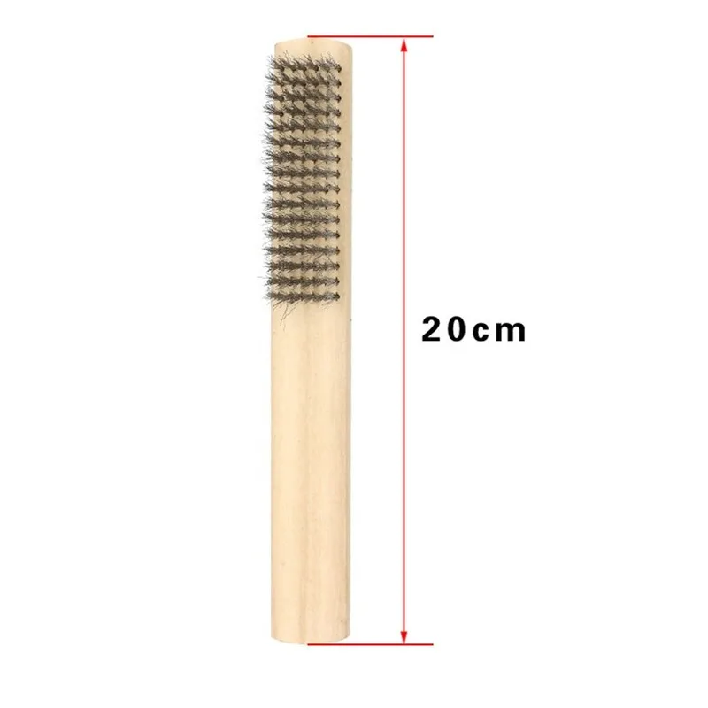 Деревянная ручка проволочной щеткой Нержавеющая сталь Краски удалить щетки для