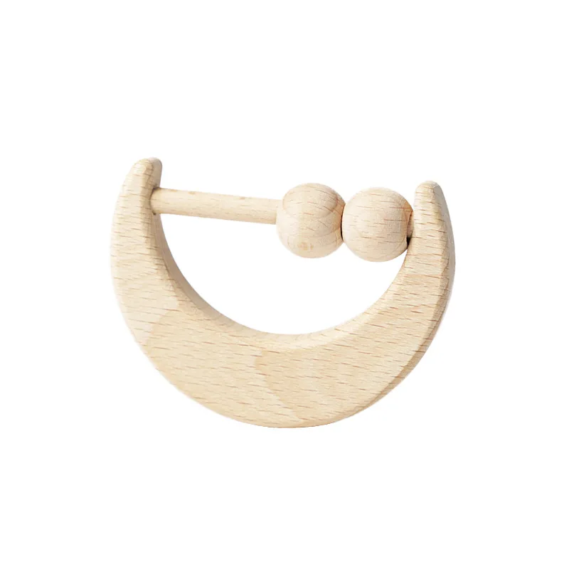 

Half-round rattles molar teeth moon beech rattles gritted teeth wooden baby rattles wooden toys
