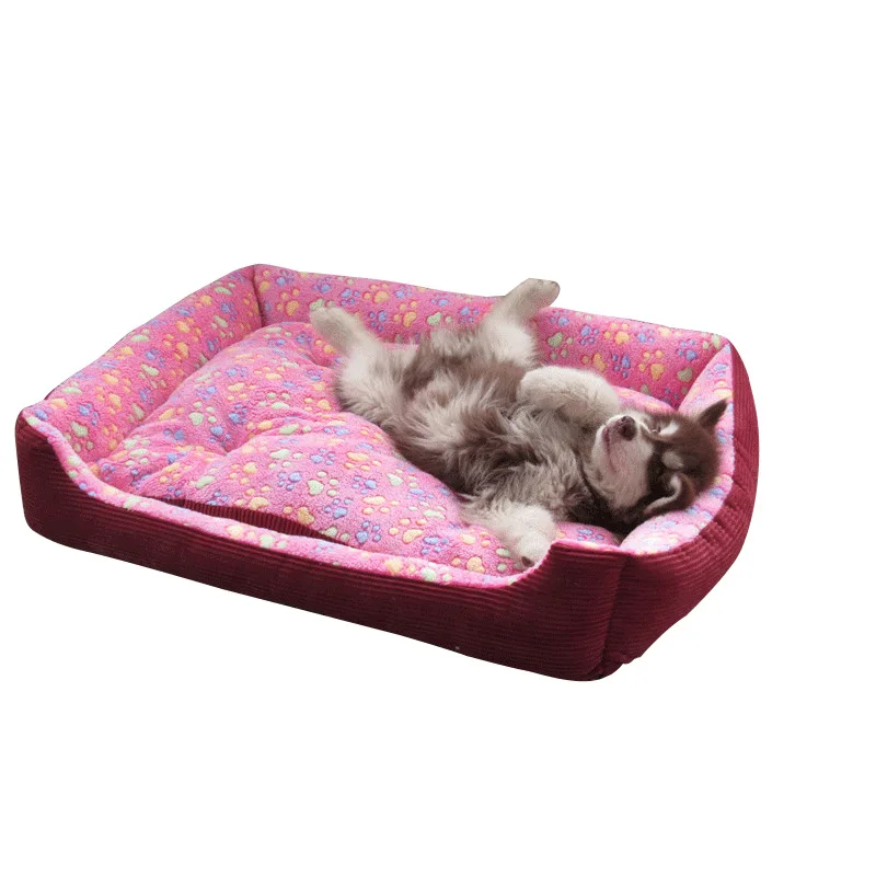 

Four Seasons Pet Mat Cats and Dogs Warm Home High-quality Coral Fleece Corduroy Filling Pet Cushion Multi-size Color Dog Bed