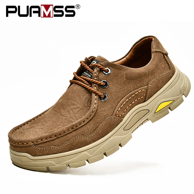 Мужская обувь из Летние кожаные туфли типа мокасин для мужчин на плоской подошве