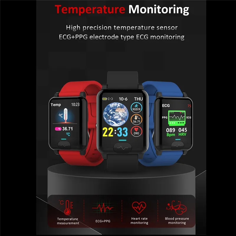 

E04S ECG PPG Smart Watch For Men Women Android Ios Smartwatch Blood Pressure Temperature Pedometer Bracelet