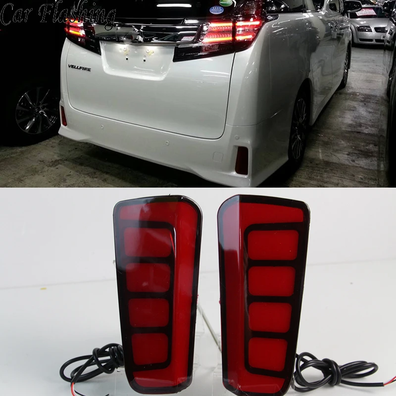Отражатель для Toyota Vellfire 2016 2017 2018 ALPHARD светодиодный задний противотуманный фонарь
