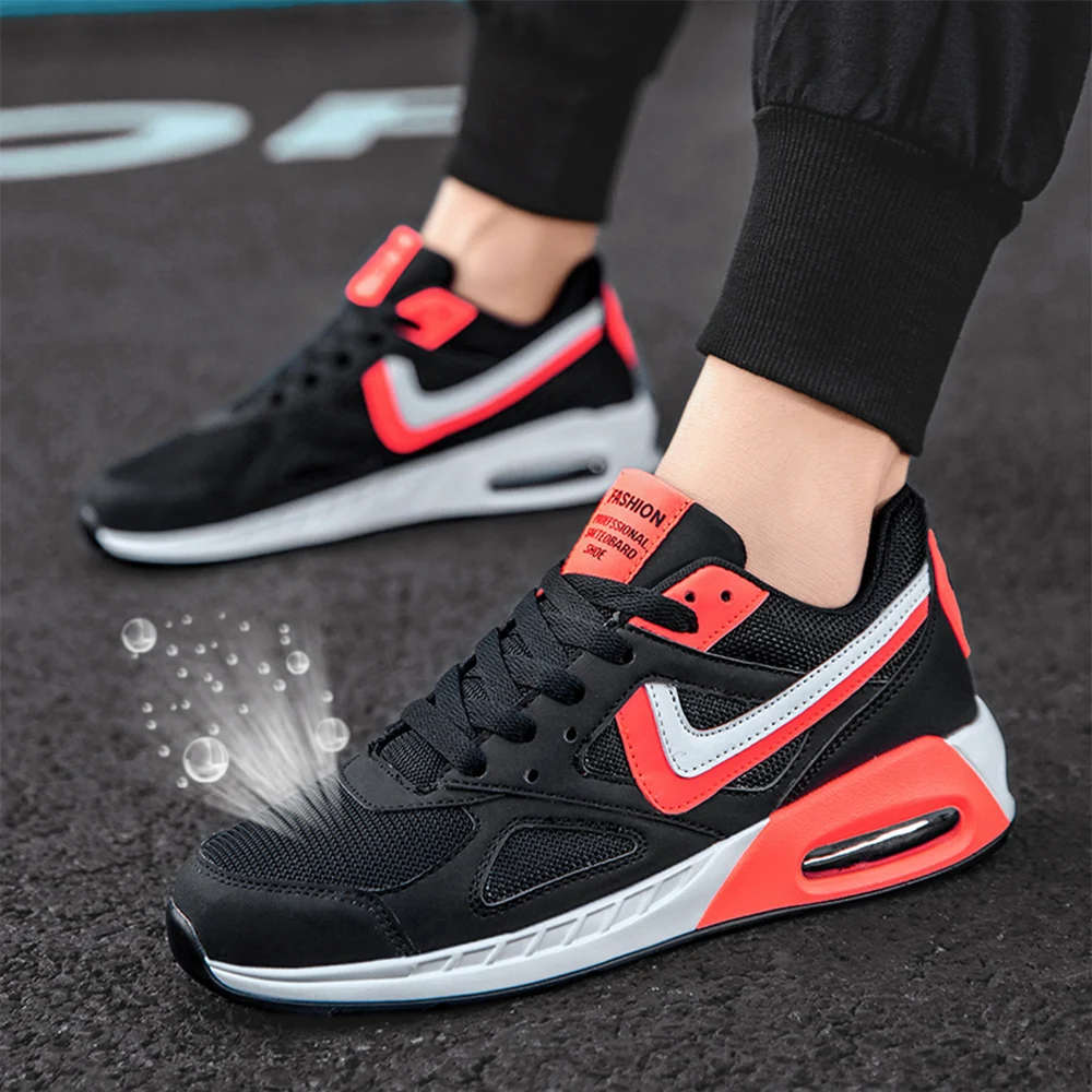 

Explosive men's casual sports shoes, outdoor fashion flying woven air cushion lightweight running shoes for all seasons youth