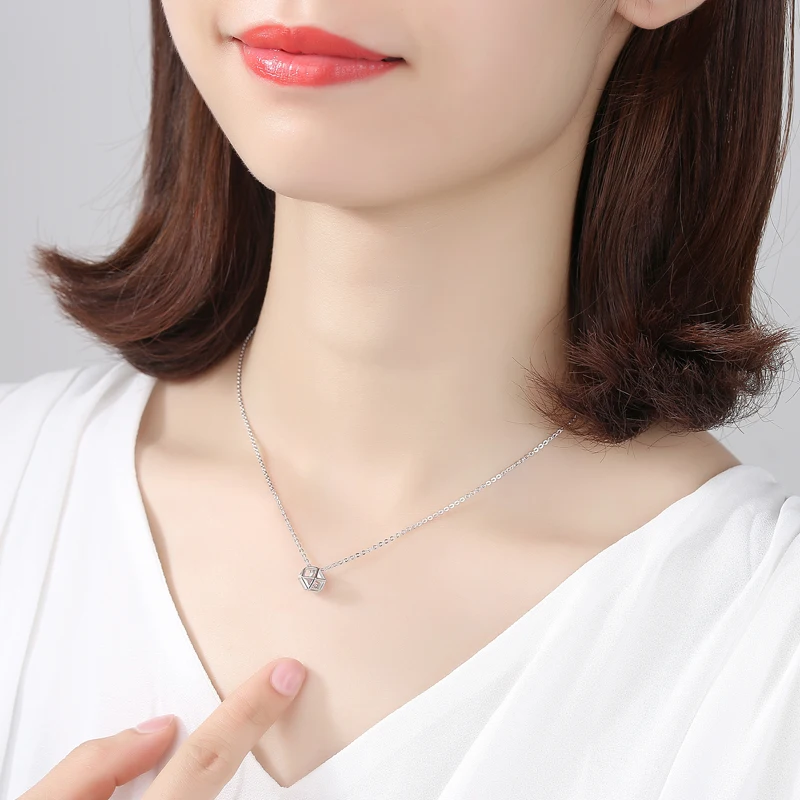 

REETI 925 Sterling Silver Geometry Necklaces & Pendants For Women Fashion Lady Festival Gift Sterling-silver-jewelry
