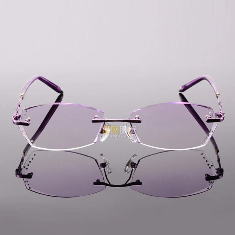 Очки женские ажурные без оправы с прозрачными линзами 2018|frameless eyeglasses women|astigmatism