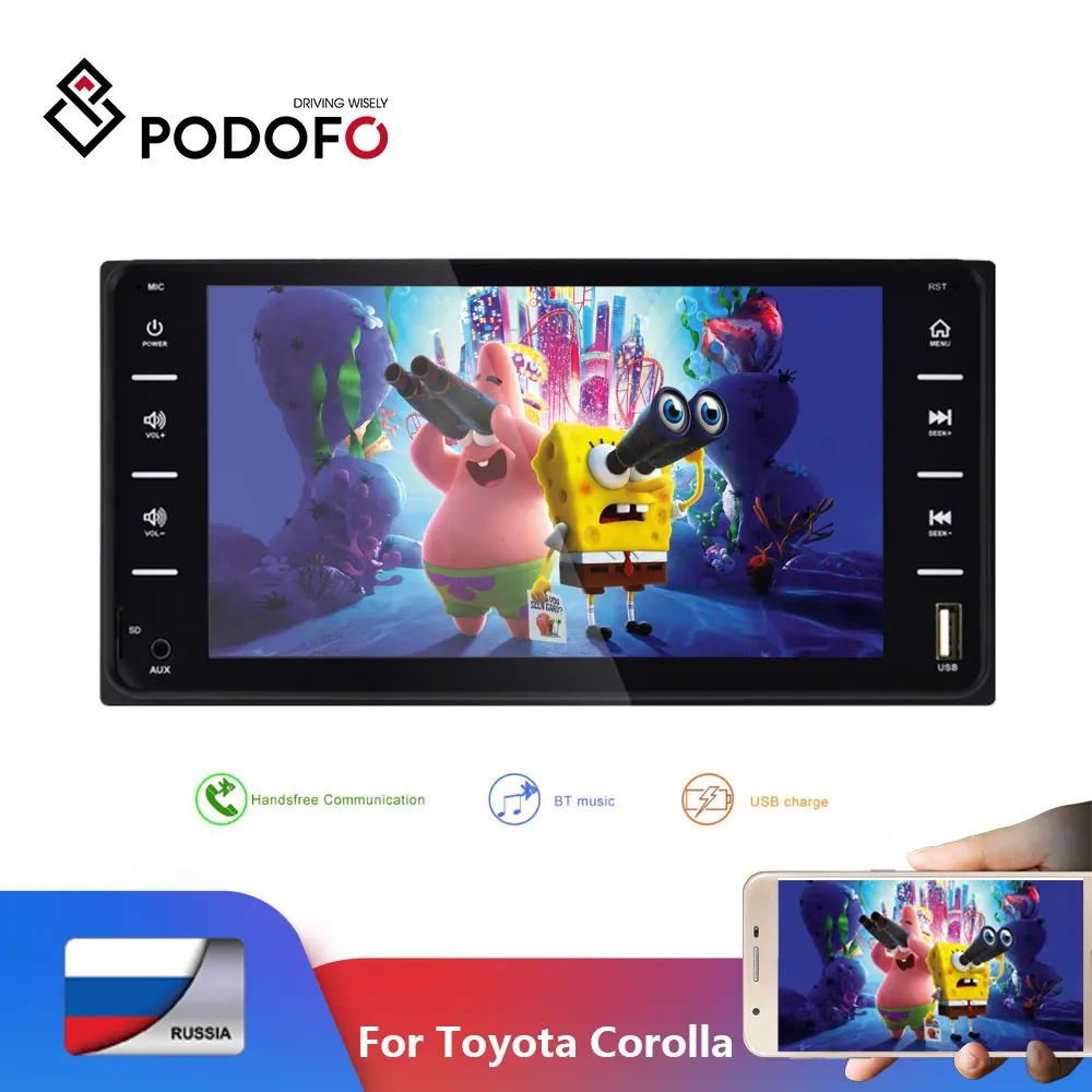 Podofo 2din автомобильное радио 7 &quotсенсорный экран мультимедиа авторадио Bluetooth MirrorLink