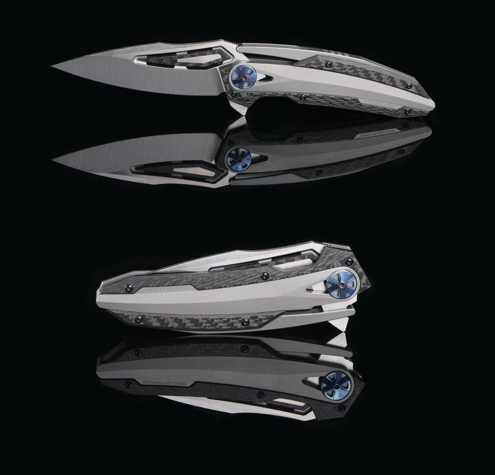New ZT0999 Flipper folding knife M390 blade titanium alloy / CF handle hunting camping fruit knife EDC tool kitchen supplies
