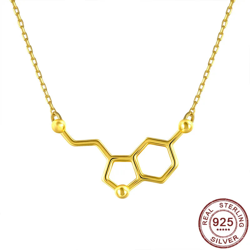 

925 Sterling Silver Hexagon Necklace Fashion Creative Geometric Exquisite Hollow Honeycomb Women Necklace Jewelry Gold Color New