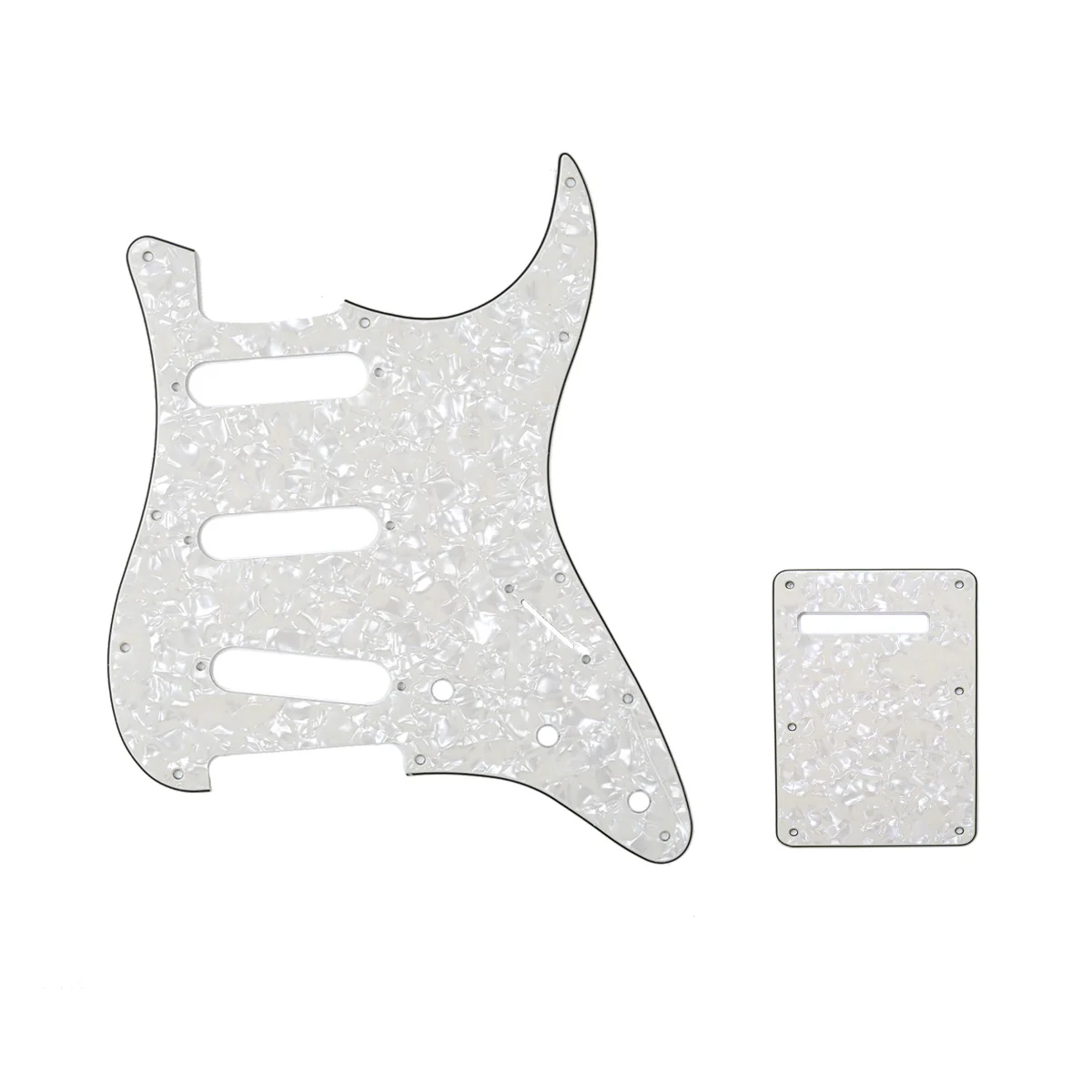 

Musiclily SSS 11 Hole Strat Guitar Pickguard and BackPlate Set for Fender USA/Mexican Standard Stratocaster,4Ply Parchment Pearl