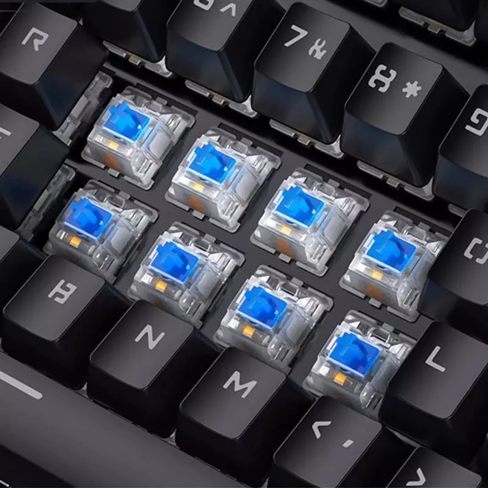 esports punk mechanical keyboard 104 keys usb wired game keyboard blue black switch rgb backlit gaming laptop free global shipping