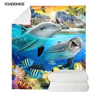 2022 тонкое Флисовое одеяло TOADDMOS, милые 3D морские животные, дельфины, синие теплые мягкие одеяла для дивана, спальни, постельное белье для взрослых и детей