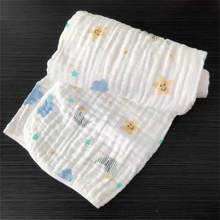 6 Layers Crinkle Cotton Gauze blanket 100% prints color 120x120 cm baby 340 grams 1 piece for sample testing | Дом и сад