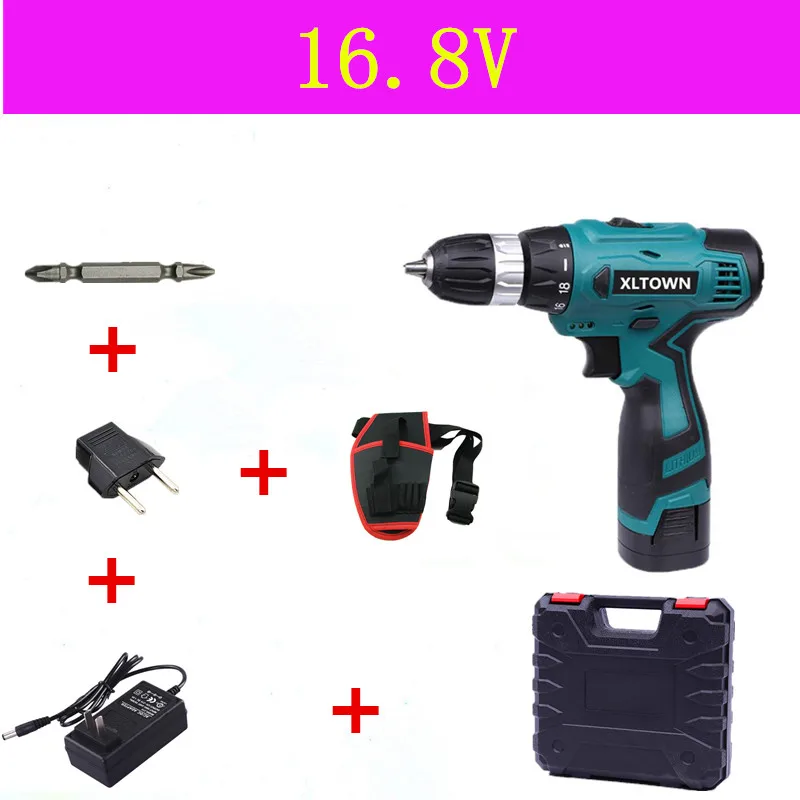 16.8V B XLTOWN 21 в электрическая отвертка ручная дрель аккумуляторная электрическая отвертка Беспроводная многофункциональная ручная дрель электроинструменты - Цвет: 16.8V B