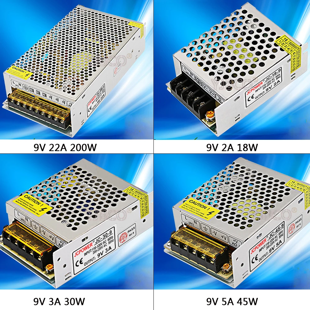 Регулируемый импульсный источник питания DC9V 2A/3A/5A/22A/30A трансформатор драйвера Swich