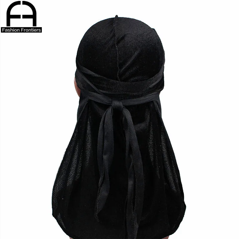 Мужская и женская бархатная бандана Durag летняя дышащая Бандана с удлиненным