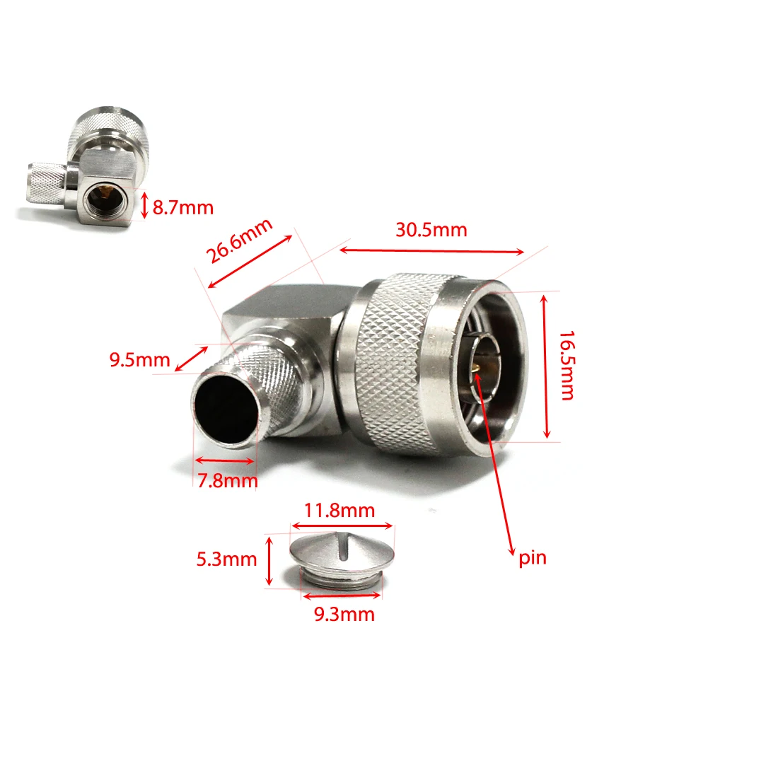 1pc n Typ Stecker Stecker rechtwinklig RF Koax Stecker Crimp für lmr400 rg8 rg213 Kabel Großhandel schnelle Lieferung – Detail 1
