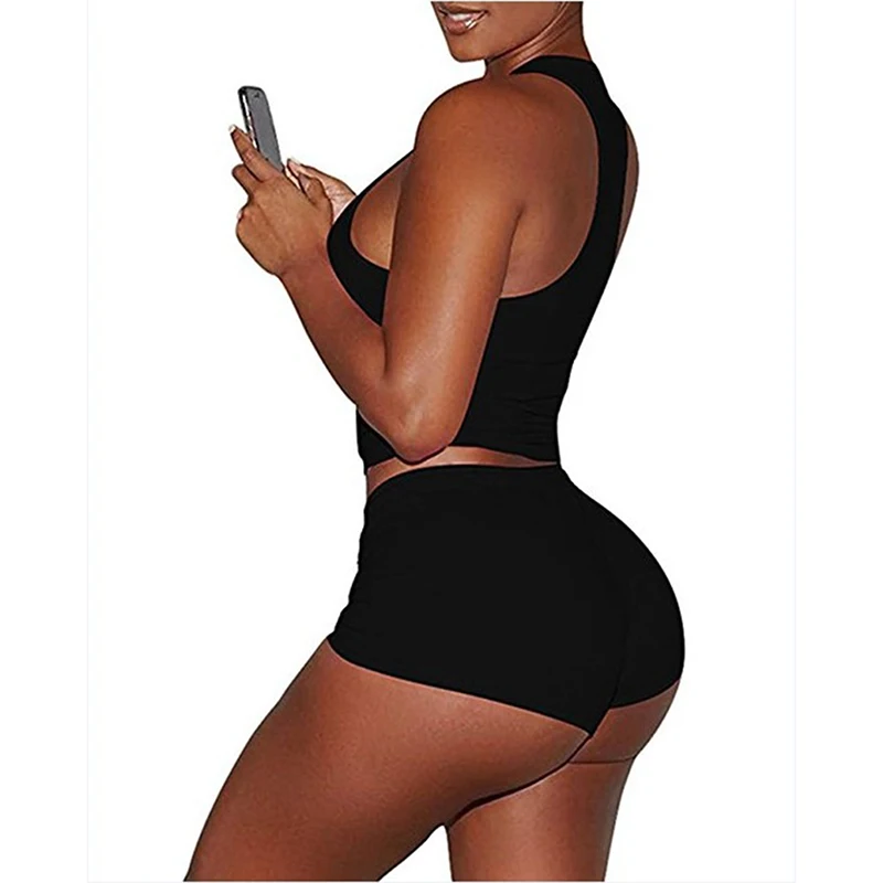

Women Sexy Short Sets 2021 Summer Fashion Striped Two Piece Set Tracksuit Crop Top&Shorts Casual Vest Shorts 4 Color S/M/L/XL