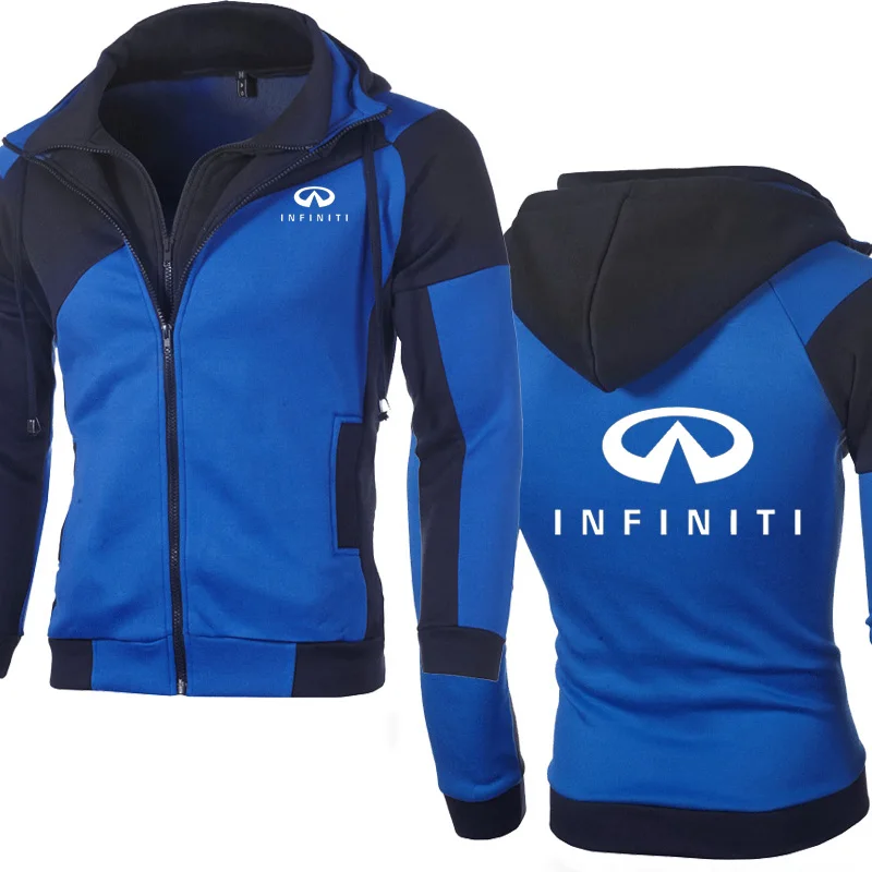 

Spring Autumn New Stitching Men's Sweatshirt Infiniti Car Logo Printing Casual Men's Fake Two Cotton High Quality Men's Jackets