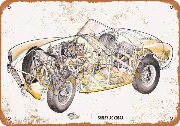 

Shelby AC Cobra Cutaway Retro tin sign nostalgic ornament metal poster garage art deco bar cafe shop