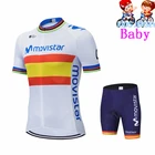Movistar, 2020, летняя детская одежда для велосипеда для девочек, короткая велосипедная футболка для езды на велосипеде, детская спортивная одежда для дорожного велосипеда, мужская одежда