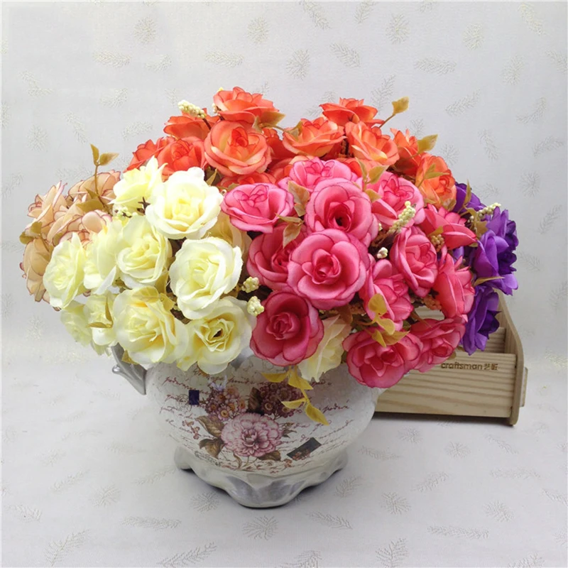 

32cm Silk Rose Artificial Flowers Festive Party Supplies For Wedding Living Room Desk Decoration Indoor Bouquet Fake Flower