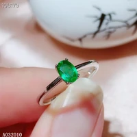 kjjeaxcmy fine jewelry 925 sterling silver inlaid natural emerald ring classic girls ring support test hot selling