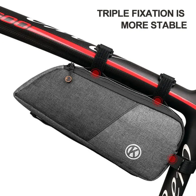 

Nylon Waterproof Bike Bicycle Bags Triangle Frame Front Tube Frame Bag Phone Waterproof Bicycle Reflective Effect Cycling Bag