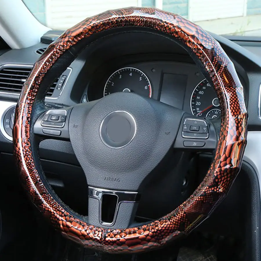 

New Fashion Sport Luxury Anti-Slip Leather Steering Wheel Cover For Auto Car SUV