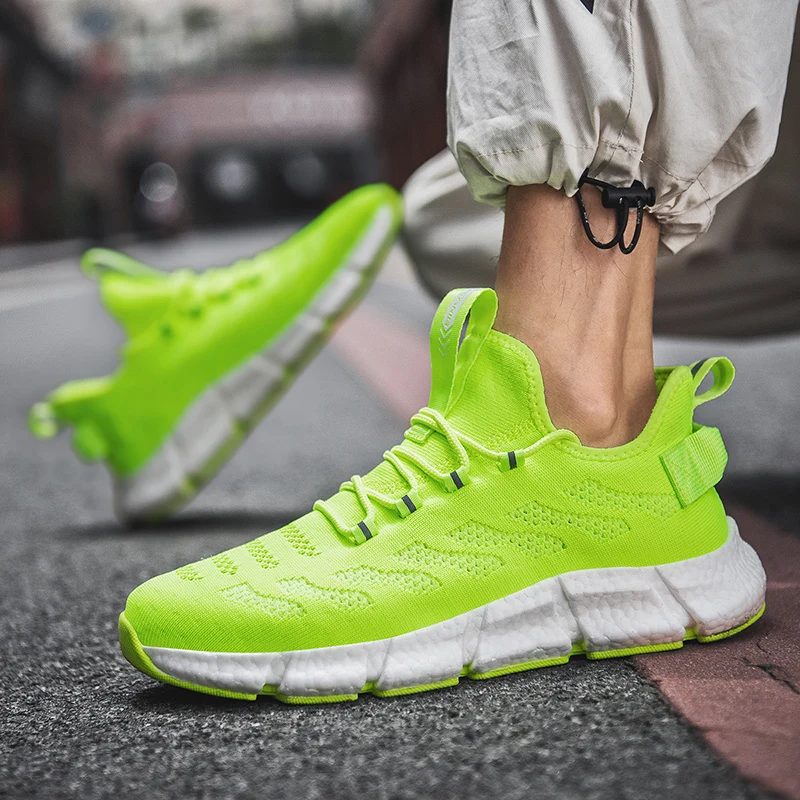 Новые мужские универсальные Кроссовки Fly ткачество удобные дышащие спортивные