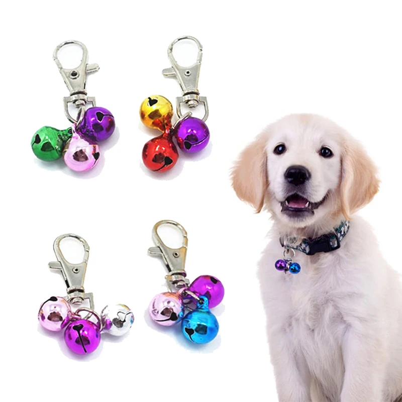 

Pet Bell Colordul Metal Jingle Bell For Dog Cat Collar Charm Pet Pendant with Keychain Puppy Necklace Collar Accessories