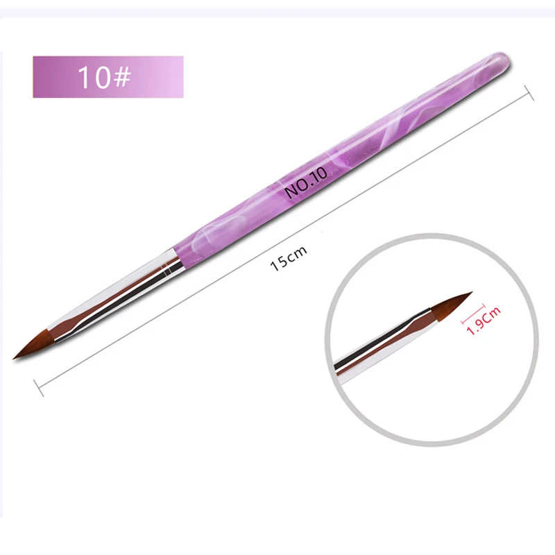 6 шт. ручка для печати ногтей акриловая фиолетовый цвет инструмент дизайна УФ