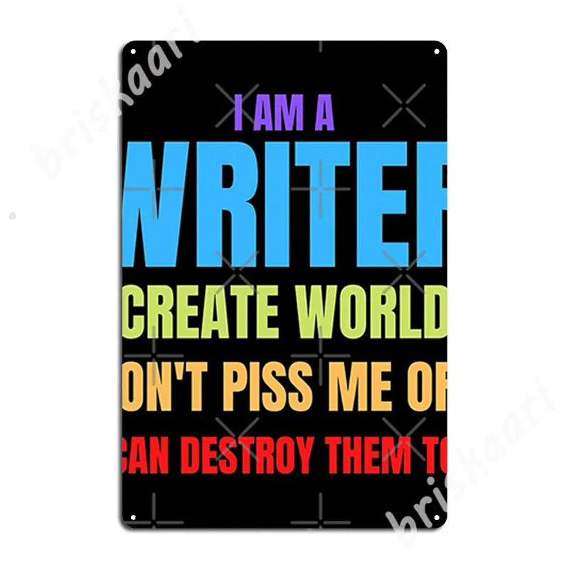 Надпись Я писатель Я-писатель создаю миры металлические знаки Клубная вечерние