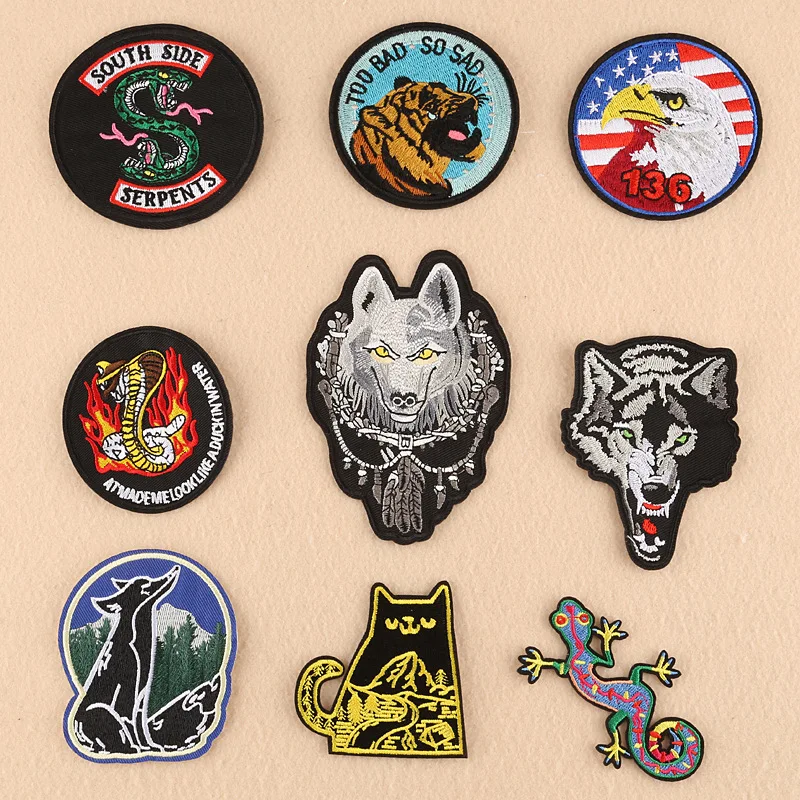 

50pcs/lot Badge Animal Embroidery Patches Letters Clothing Decoration Accessories Diy Iron Heat Transfer Applique Clothes