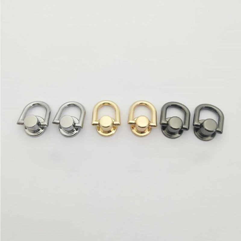 

10pcs 3 colors Bag hanger DIY hardware accessories on both sides of the screw D ring D buckle hook bag the package chain metal