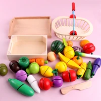 wooden early education kitchen cutting fruit vegetables food toys preschool kids girl pretend play house montessori toys gifts