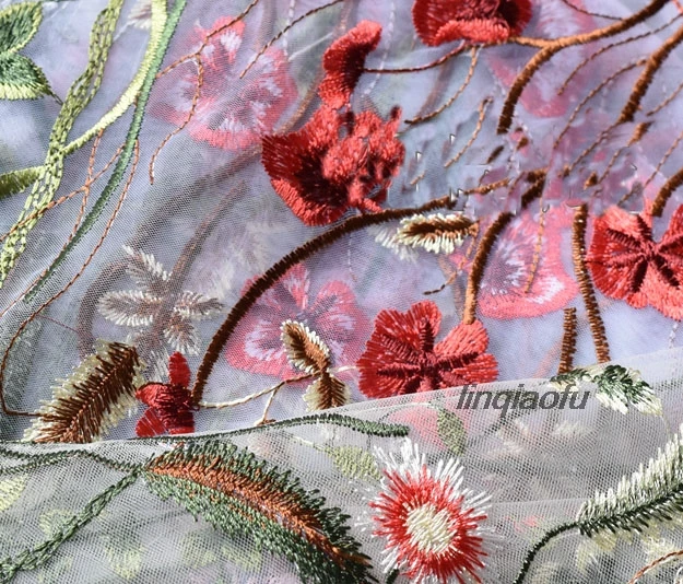 Кружевная ткань с вышивкой в виде леса Аксессуары для платья материал сделай сам