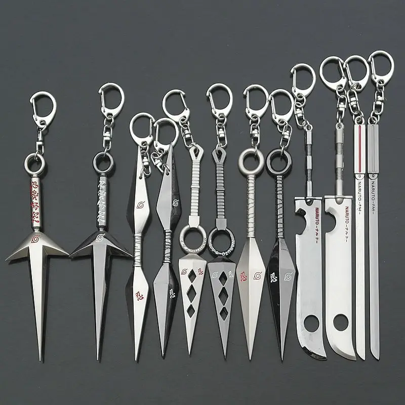 Anime Naruto Kunai Cosplay Kusanagi-no-Tsurugi Toy Uchiha Sasuke Shuriken Weapon Namikaze Minato Keychain Zabuza | Тематическая