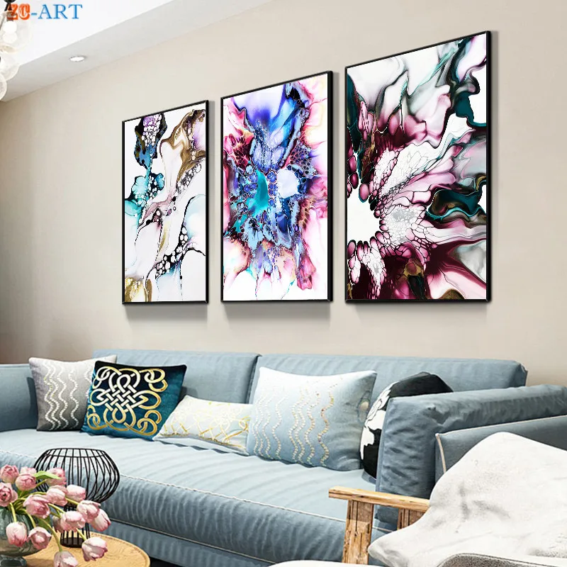 Абстрактная живопись настенные картины искусства Красочный холст больших